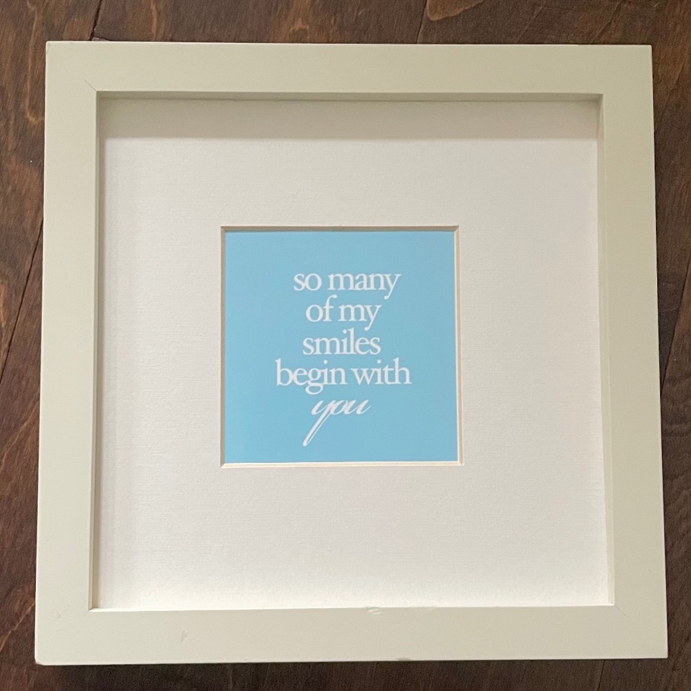 Pottery Barn 4x4 opening matted square cream off white frame quote art